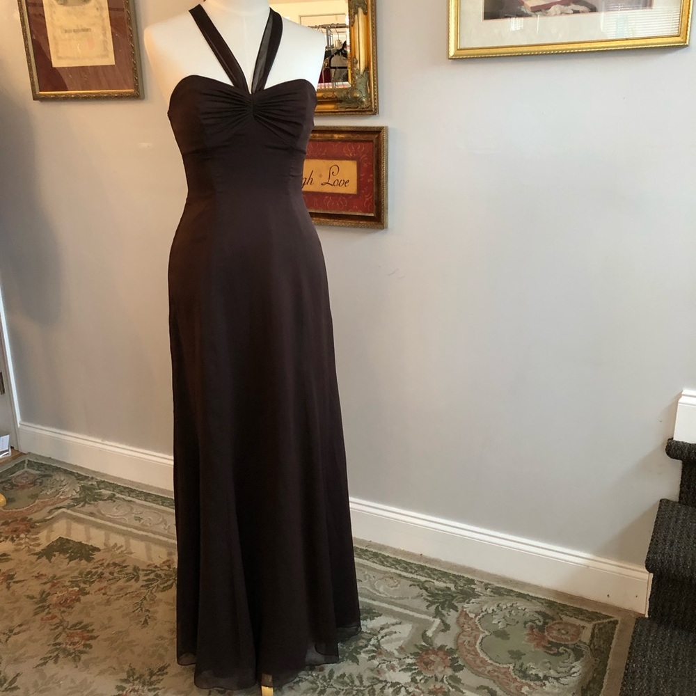 Elegant unique neckline evening gown